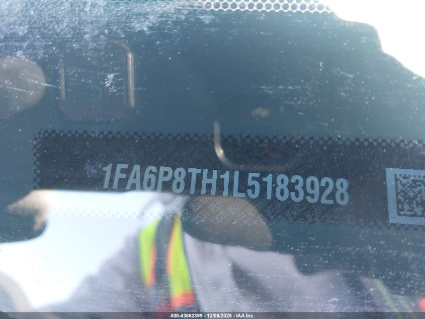 2020 Ford Mustang Ecoboost Fastback VIN: 1FA6P8TH1L5183928 Lot: 43862399