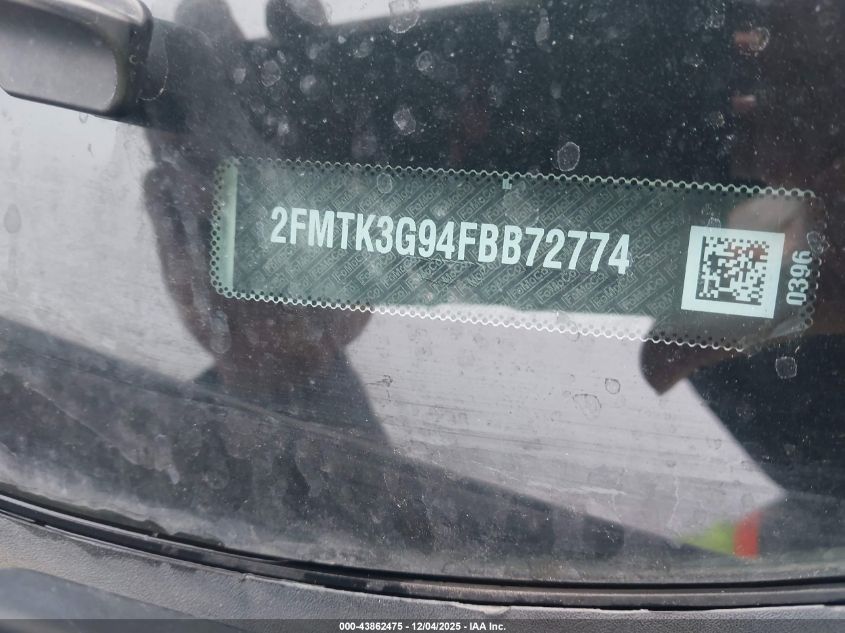 2015 Ford Edge Se VIN: 2FMTK3G94FBB72774 Lot: 43862475