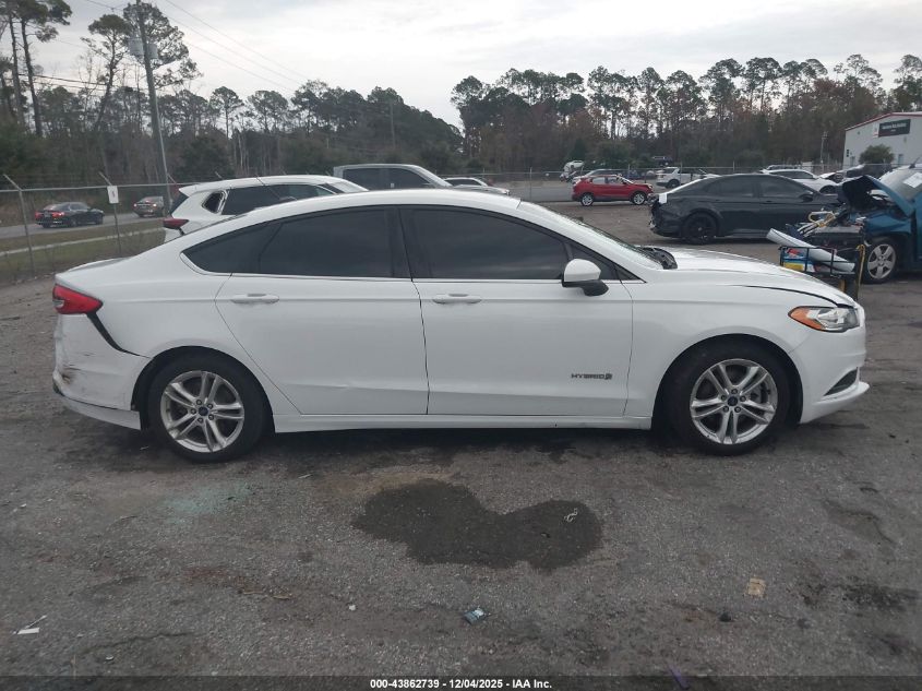 2018 Ford Fusion Hybrid Se VIN: 3FA6P0LUXJR206678 Lot: 43862739