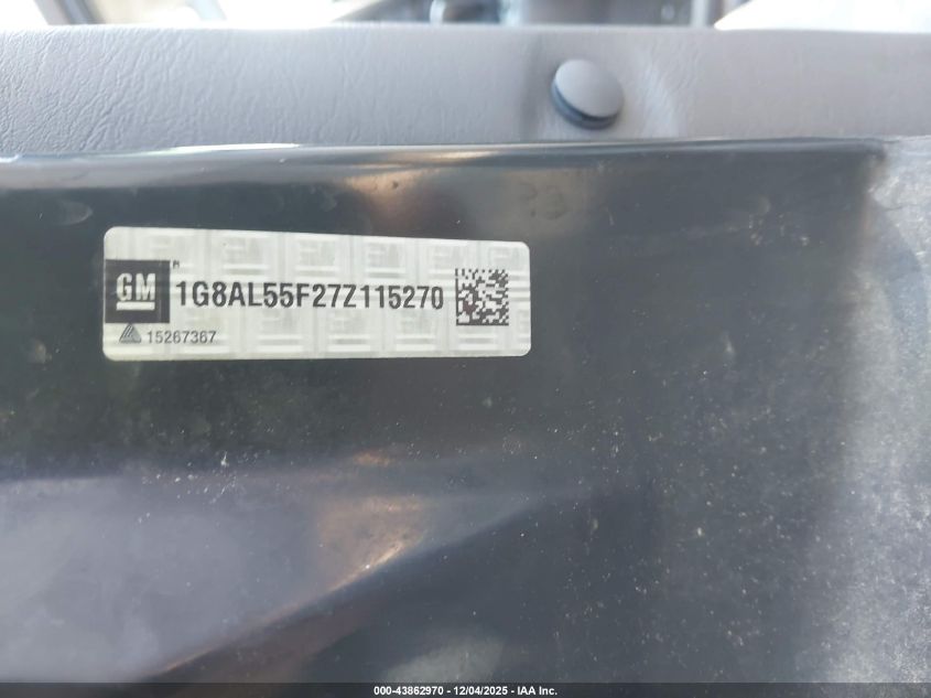 2007 Saturn Ion 3 VIN: 1G8AL55F27Z115270 Lot: 43862970