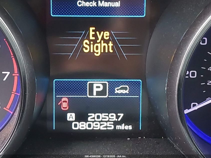 2015 Subaru Outback 2.5I Limited VIN: 4S4BSANC2F3362488 Lot: 43863286