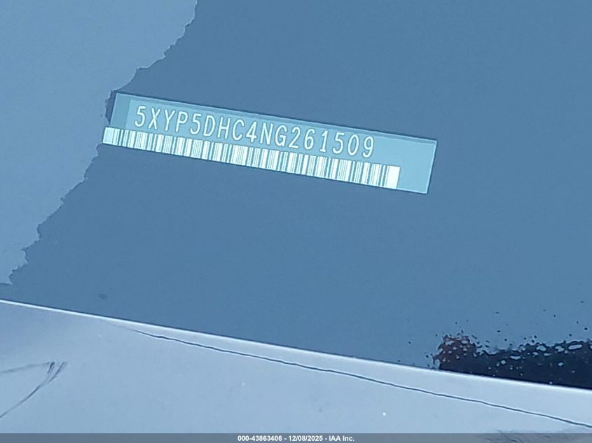 2022 Kia Telluride Sx VIN: 5XYP5DHC4NG261509 Lot: 43863406