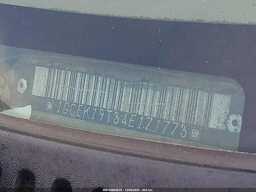 2004 Chevrolet Silverado 1500 Z71 VIN: 1GCEK19T34E171773 Lot: 43863619