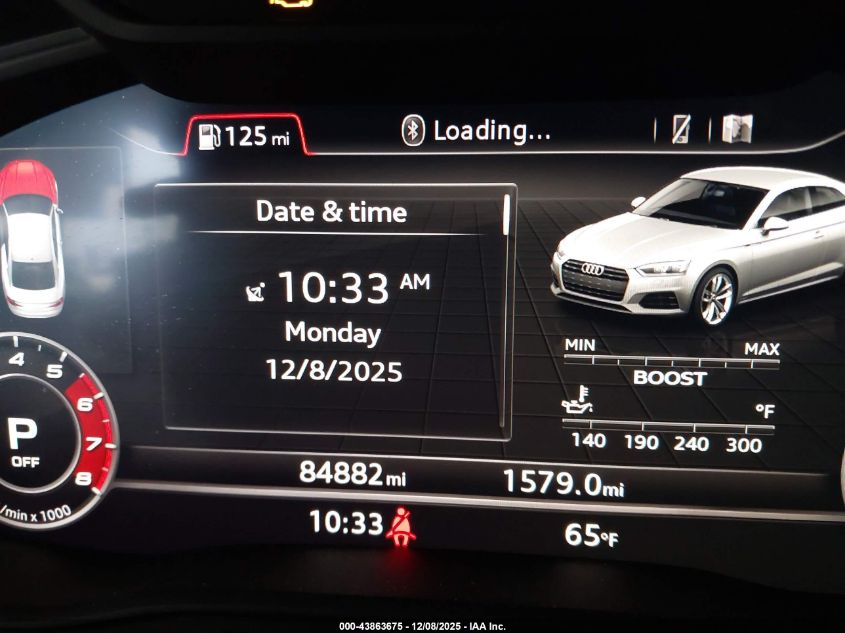 2018 Audi S5 3.0T Premium Plus VIN: WAUP4AF53JA002796 Lot: 43863675