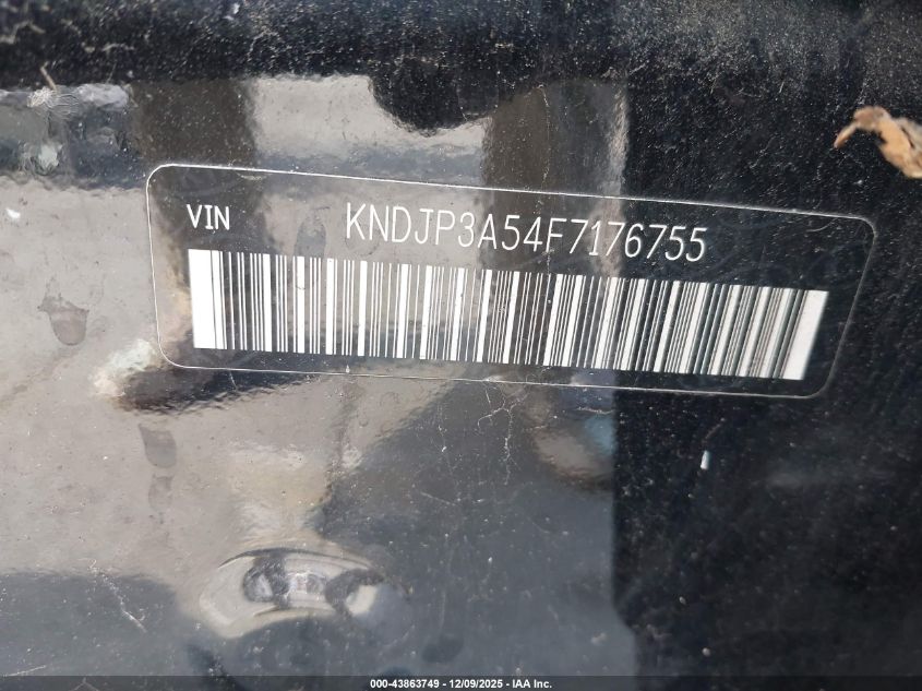 2015 Kia Soul + VIN: KNDJP3A54F7176755 Lot: 43863749