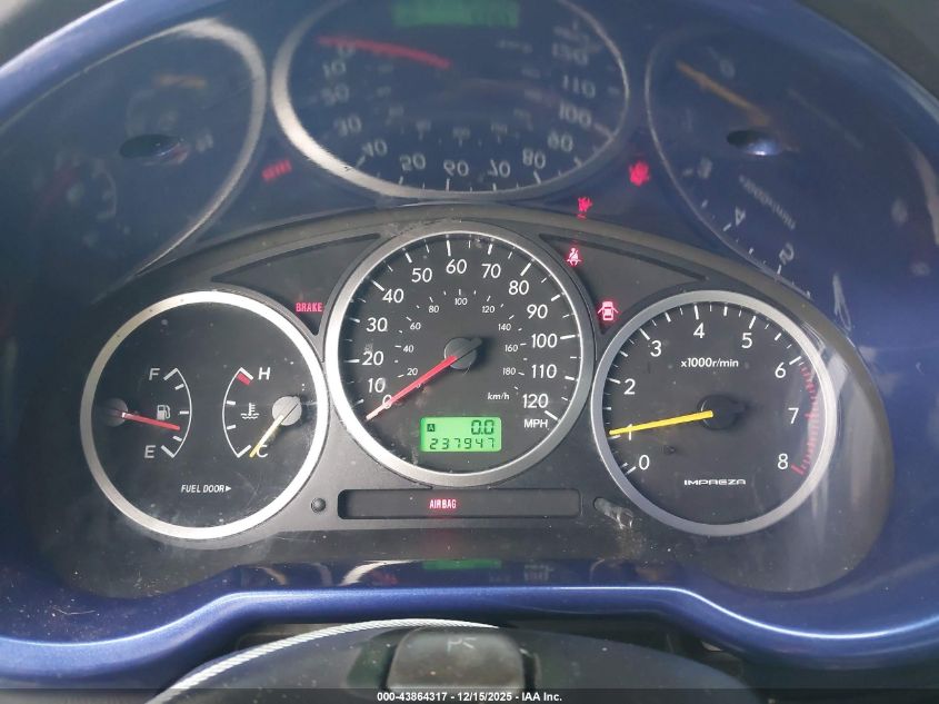 2005 Subaru Impreza 2.5Rs VIN: JF1GD66555G500135 Lot: 43864317