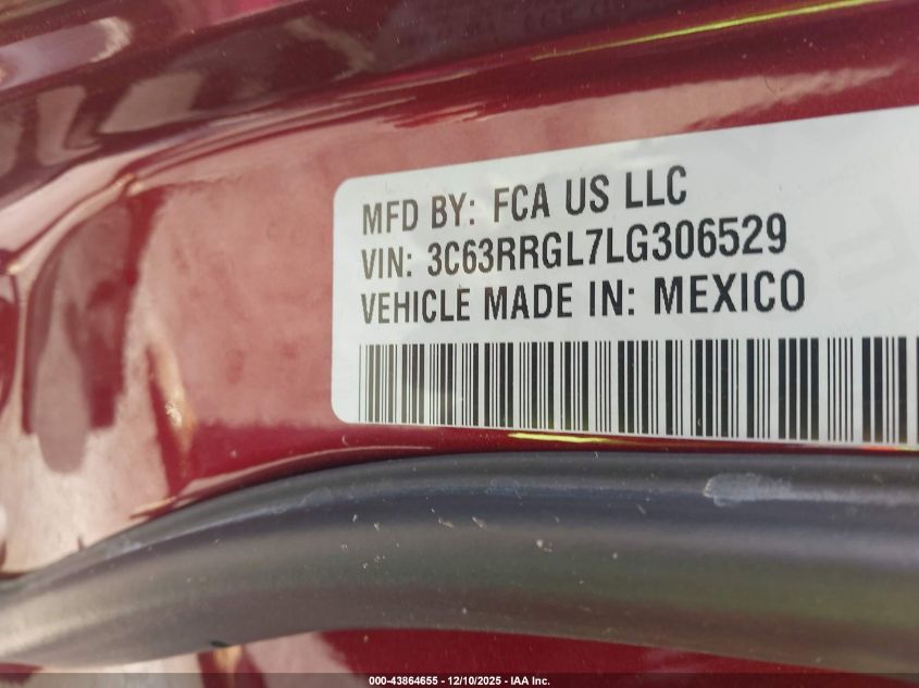 2020 Ram 3500 Tradesman 4X4 8' Box VIN: 3C63RRGL7LG306529 Lot: 43864655