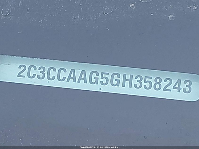 2016 Chrysler 300 Limited VIN: 2C3CCAAG5GH358243 Lot: 43865170