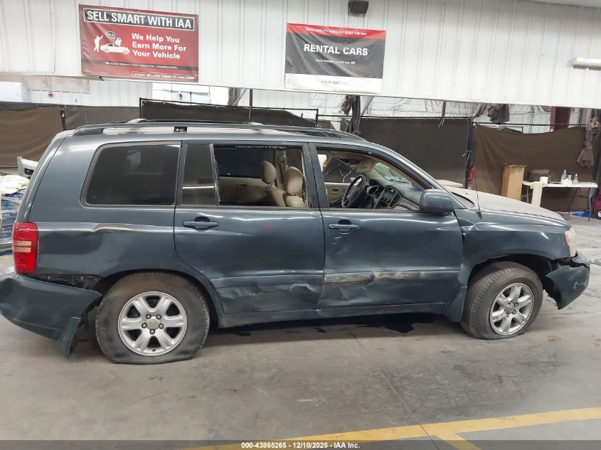 2003 Toyota Highlander V6 VIN: JTEHF21A830101761 Lot: 43865265