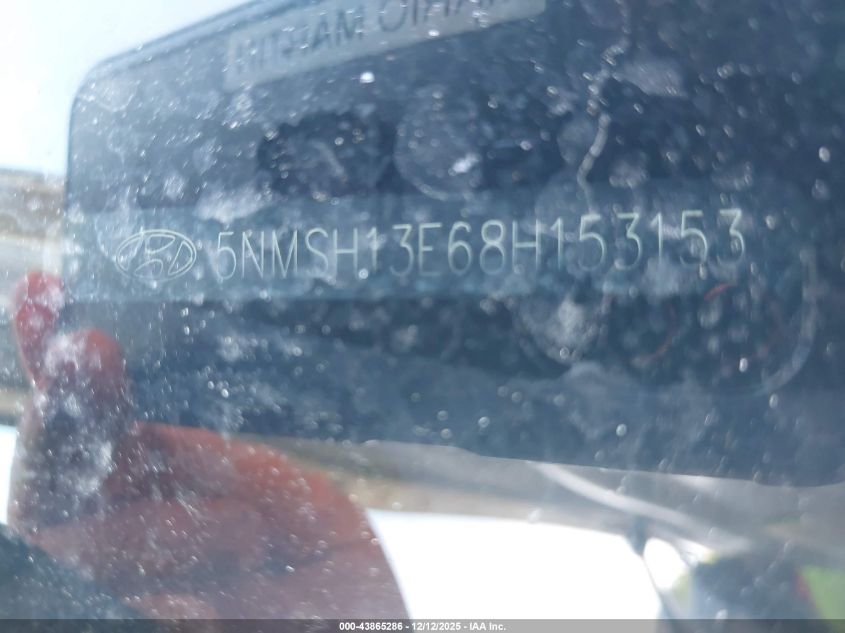 2008 Hyundai Santa Fe Limited/Se VIN: 5NMSH13E68H153153 Lot: 43865286