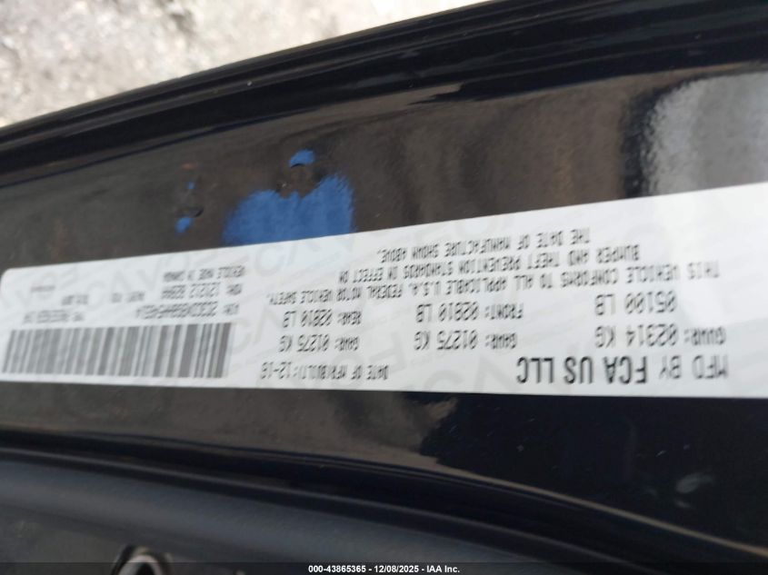 2017 Dodge Charger Se Rwd VIN: 2C3CDXBG8HH546514 Lot: 43865365