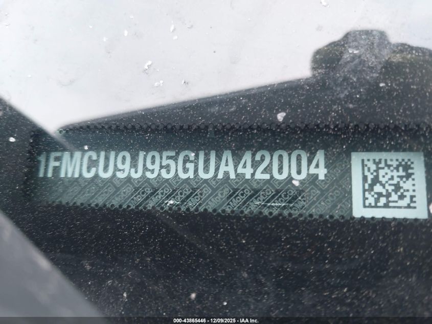 2016 Ford Escape Titanium VIN: 1FMCU9J95GUA42004 Lot: 43865446