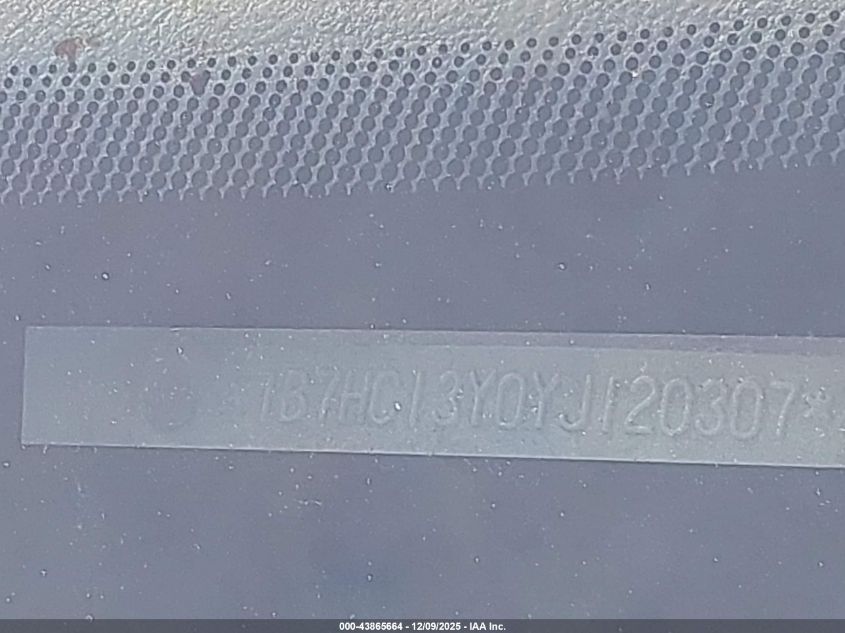 2000 Dodge Ram 1500 St VIN: 1B7HC13Y0YJ120307 Lot: 43865664