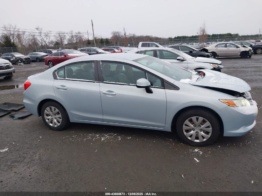 2012 Honda Civic Lx VIN: 2HGFB2F54CH551312 Lot: 43865673