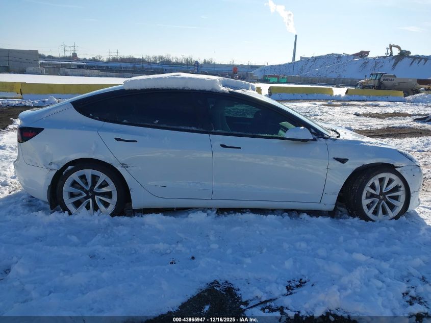 2022 Tesla Model 3 Rear-Wheel Drive VIN: 5YJ3E1EA5NF321322 Lot: 43865947