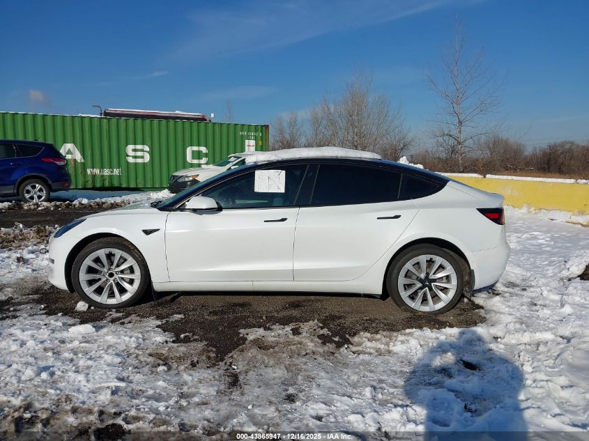 2022 Tesla Model 3 Rear-Wheel Drive VIN: 5YJ3E1EA5NF321322 Lot: 43865947