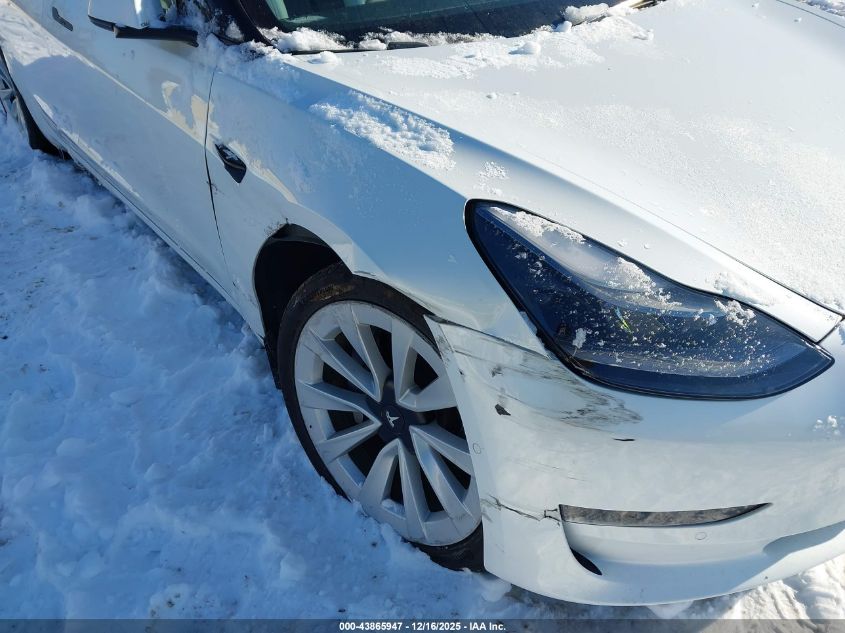 2022 Tesla Model 3 Rear-Wheel Drive VIN: 5YJ3E1EA5NF321322 Lot: 43865947