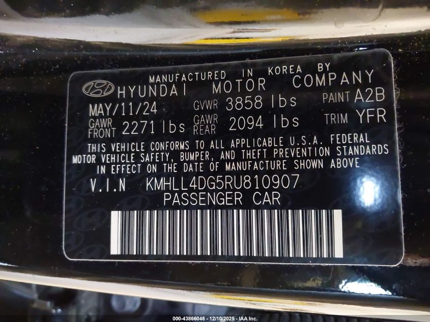 2024 Hyundai Elantra Se VIN: KMHLL4DG5RU810907 Lot: 43866046