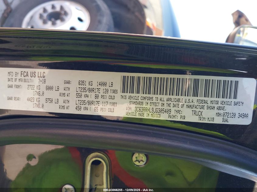 2018 Ram 3500 Lone Star 4X4 8' Box VIN: 3C63RRHL9JG305409 Lot: 43866255
