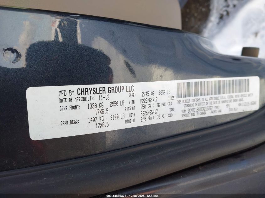 2014 Chrysler Town & Country Touring VIN: 2C4RC1BG1ER215267 Lot: 43866373