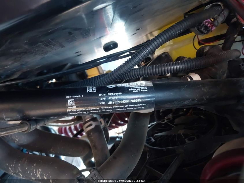 2019 Polaris Rzr Xp 4 Turbo S Velocity VIN: 3NSVPE92XKF780935 Lot: 43866677
