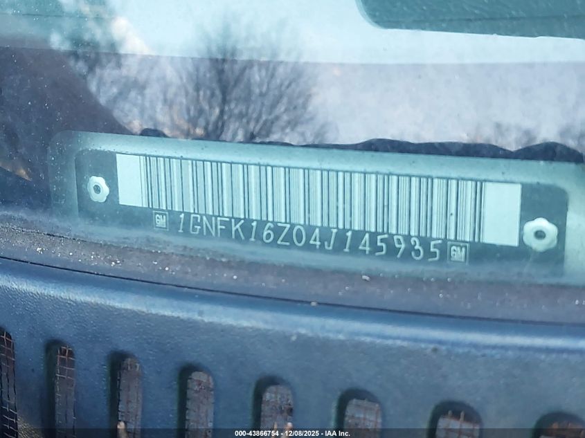 2004 Chevrolet Suburban 1500 Lt VIN: 1GNFK16Z04J145935 Lot: 43866754