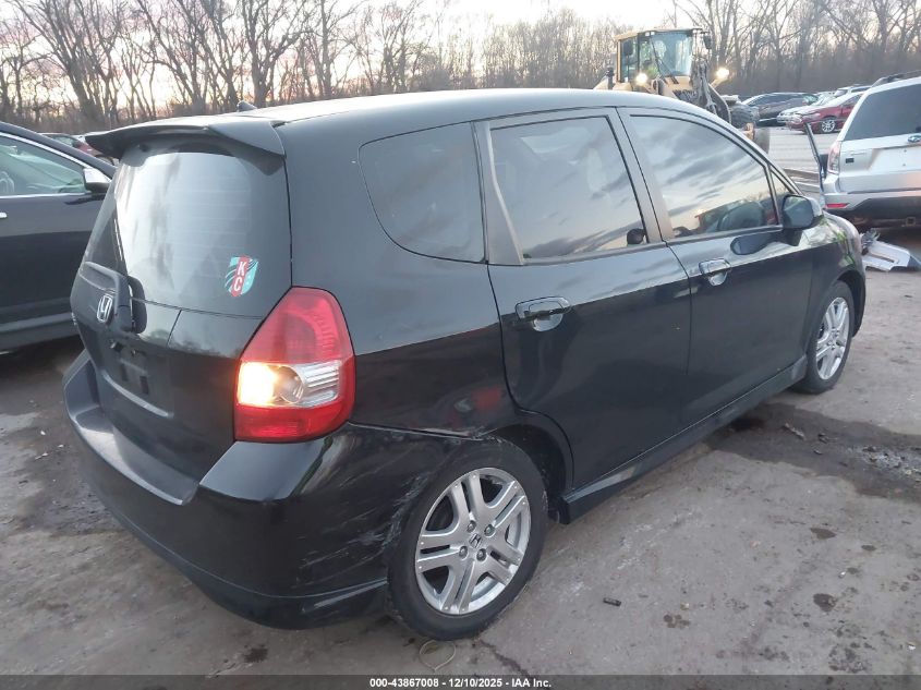 2007 Honda Fit Sport VIN: JHMGD37687S046400 Lot: 43867008