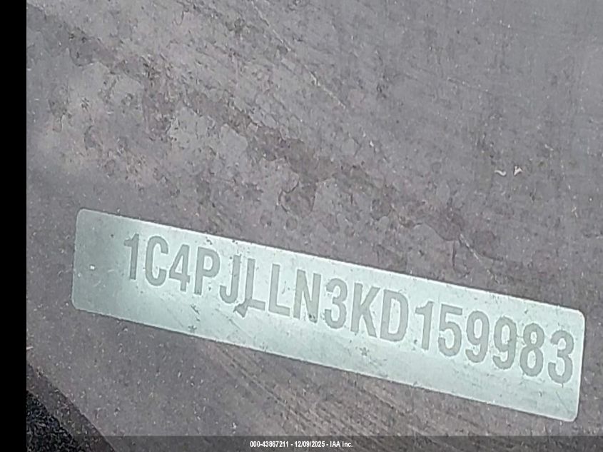 2019 Jeep Cherokee Latitude Plus Fwd VIN: 1C4PJLLN3KD159983 Lot: 43867211