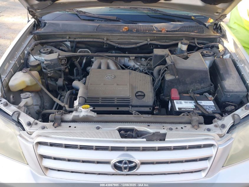 2003 Toyota Highlander V6 VIN: JTEGF21A830096167 Lot: 43867985