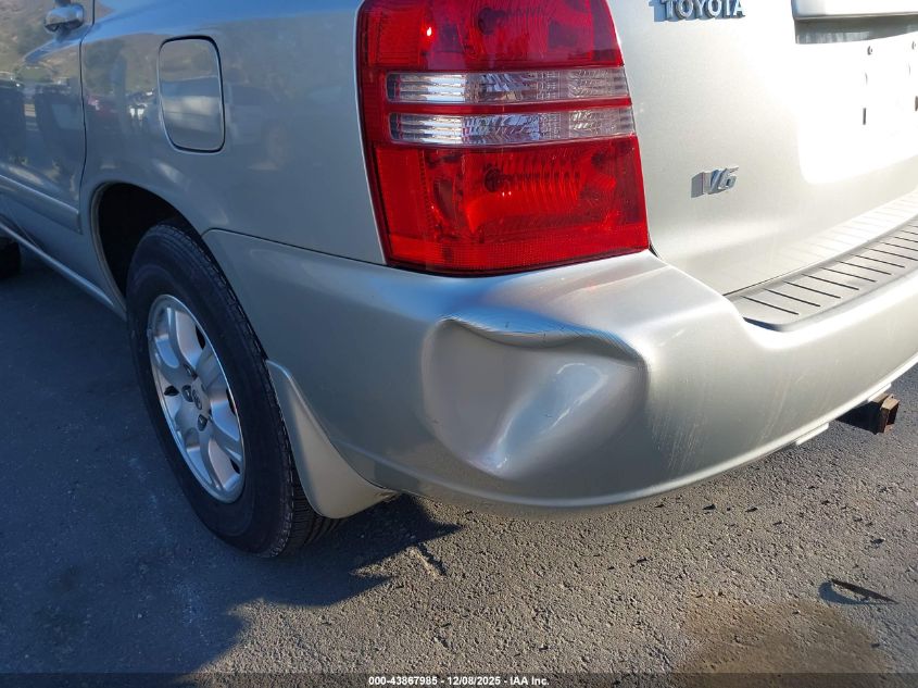 2003 Toyota Highlander V6 VIN: JTEGF21A830096167 Lot: 43867985