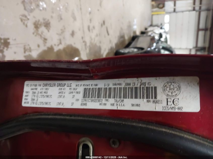 2010 Dodge Ram 1500 Slt/Sport/Trx VIN: 1D7RV1CT8AS223872 Lot: 43868142