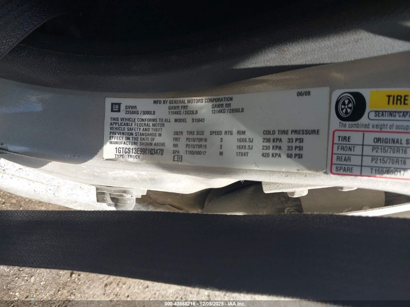 2009 GMC Canyon Sle1 VIN: 1GTCS13E998103470 Lot: 43868216