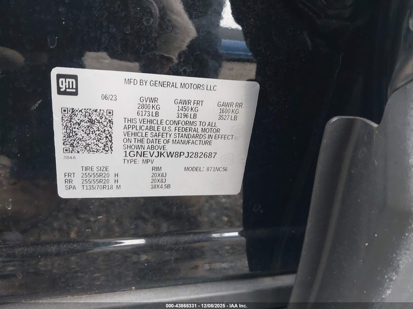 1GNEVJKW8PJ282687 2023 CHEVROLET TRAVERSE photo no. 9