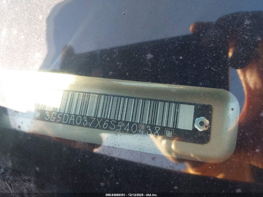 2006 Buick Rendezvous Cx VIN: 3G5DA037X6S540438 Lot: 43868351