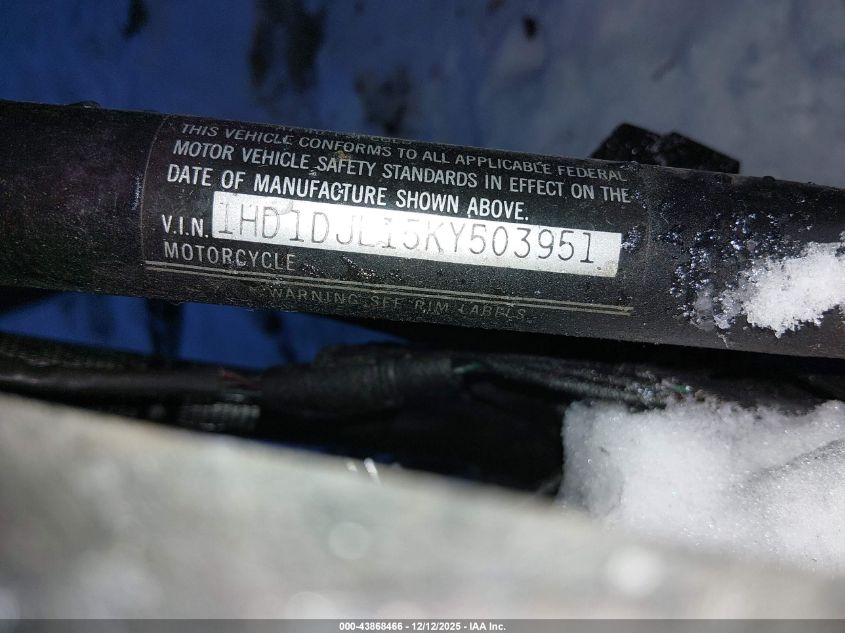 1989 Harley-Davidson Flht Classic VIN: 1HD1DJL15KY503951 Lot: 43868466