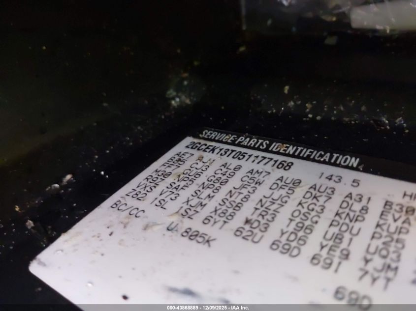 2005 Chevrolet Silverado 1500 Z71 VIN: 2GCEK13T051177168 Lot: 43868889