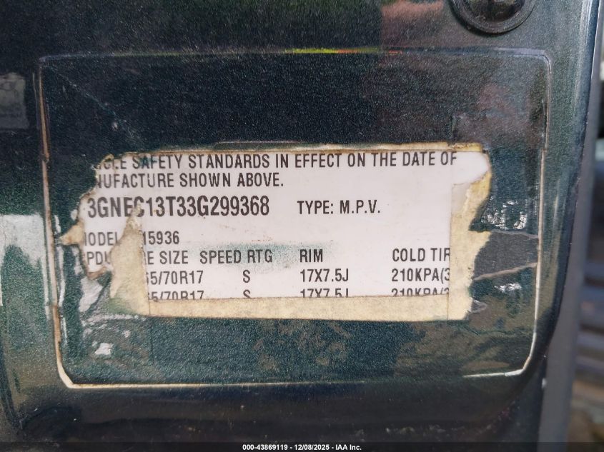 2002 Chevrolet Avalanche 1500 VIN: 3GNEK13T52G177578 Lot: 43869119