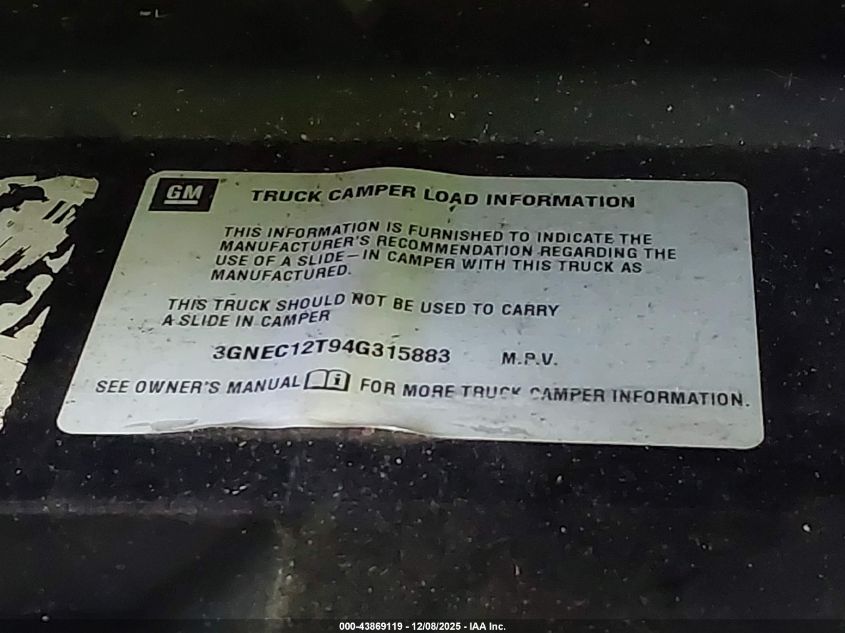 2002 Chevrolet Avalanche 1500 VIN: 3GNEK13T52G177578 Lot: 43869119