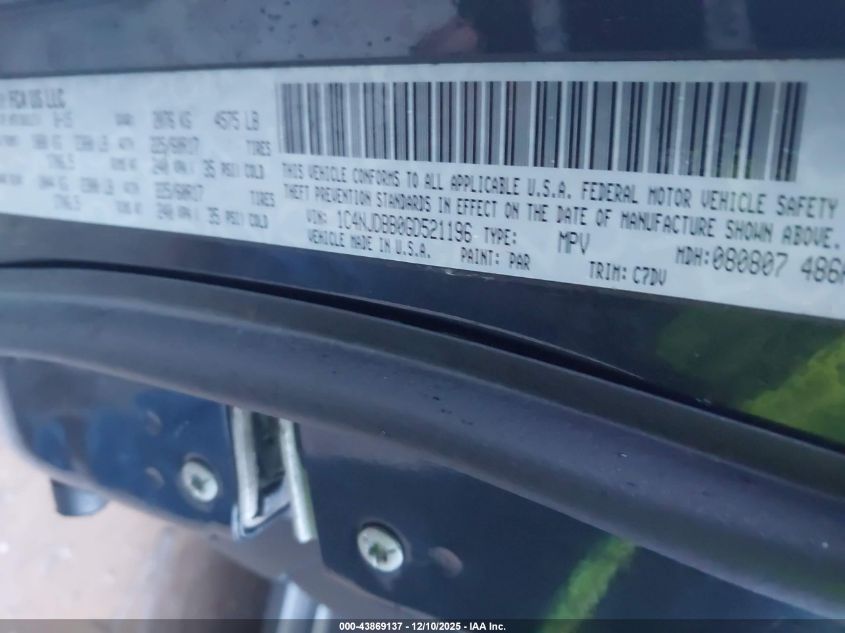 2016 Jeep Compass Sport VIN: 1C4NJDBB0GD521196 Lot: 43869137