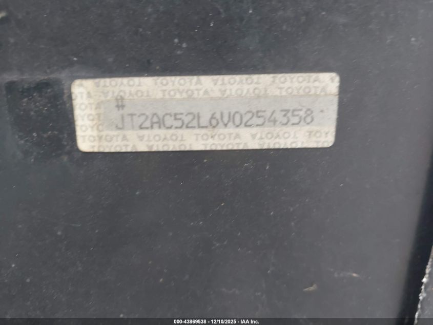 1997 Toyota Tercel Limited Edition VIN: JT2AC52L6V0254358 Lot: 43869538