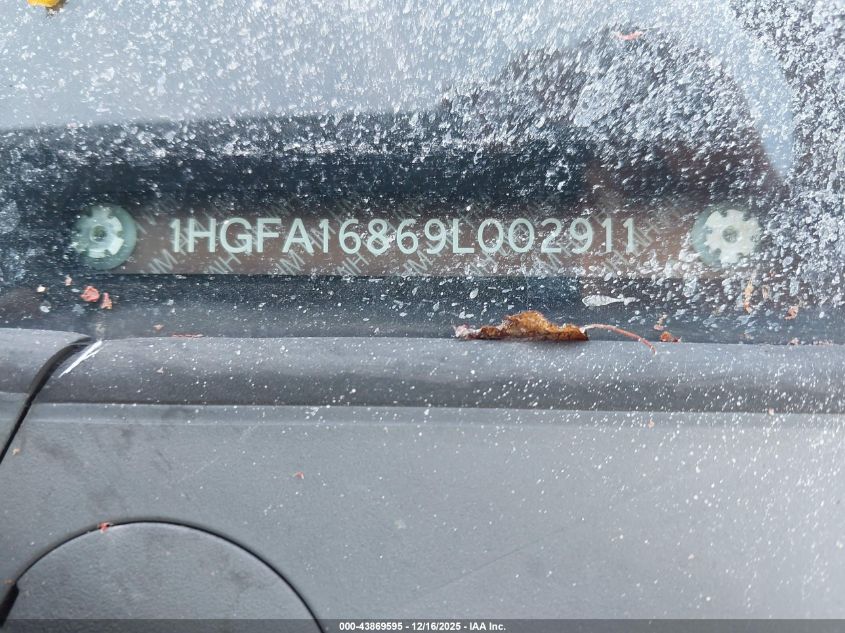 2009 Honda Civic Ex VIN: 1HGFA16869L002911 Lot: 43869595
