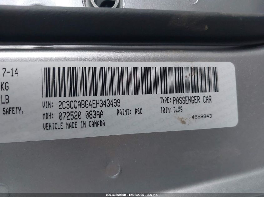 2014 Chrysler 300 300S VIN: 2C3CCABG4EH343499 Lot: 43869600