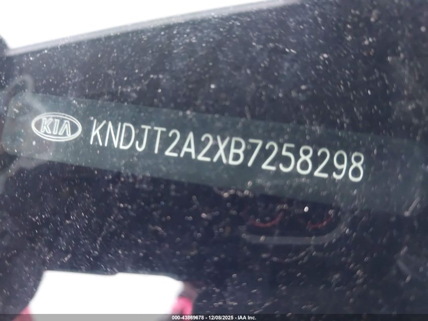 2011 Kia Soul + VIN: KNDJT2A2XB7258298 Lot: 43869678