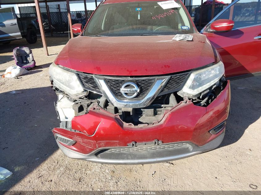 2015 Nissan Rogue Sv VIN: KNMAT2MT2FP500284 Lot: 43869689