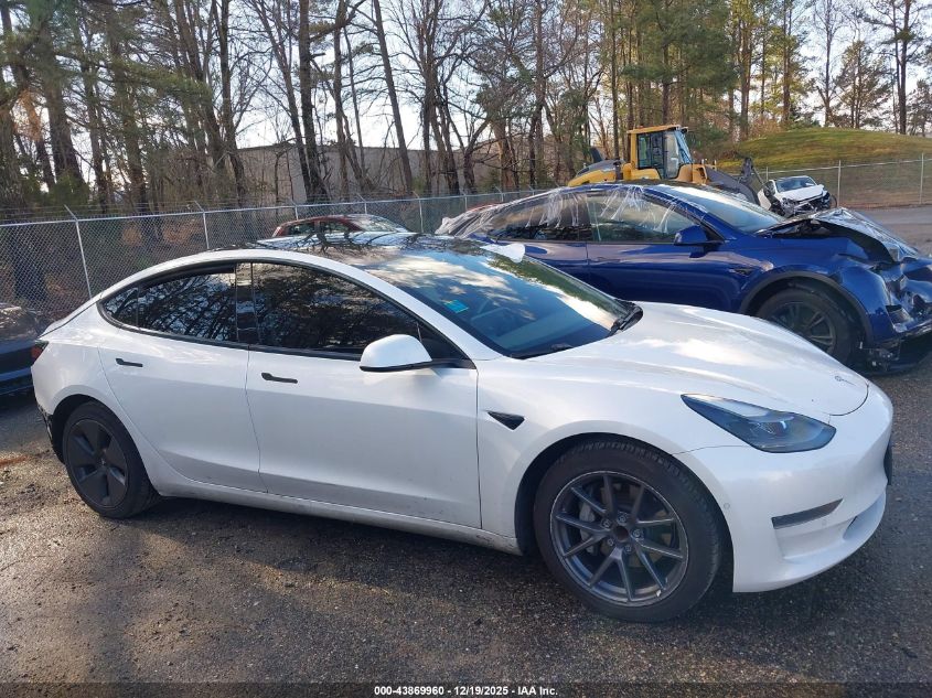 2021 Tesla Model 3 Standard Range Plus Rear-Wheel Drive VIN: 5YJ3E1EAXMF915273 Lot: 43869960