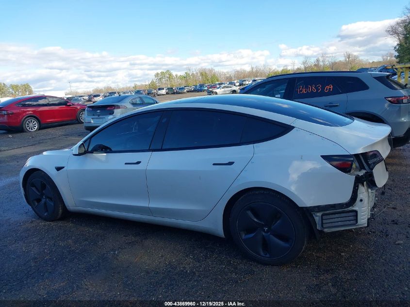 2021 Tesla Model 3 Standard Range Plus Rear-Wheel Drive VIN: 5YJ3E1EAXMF915273 Lot: 43869960