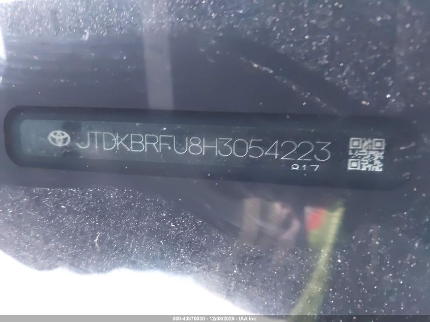 2017 Toyota Prius Two VIN: JTDKBRFU8H3054223 Lot: 43870030