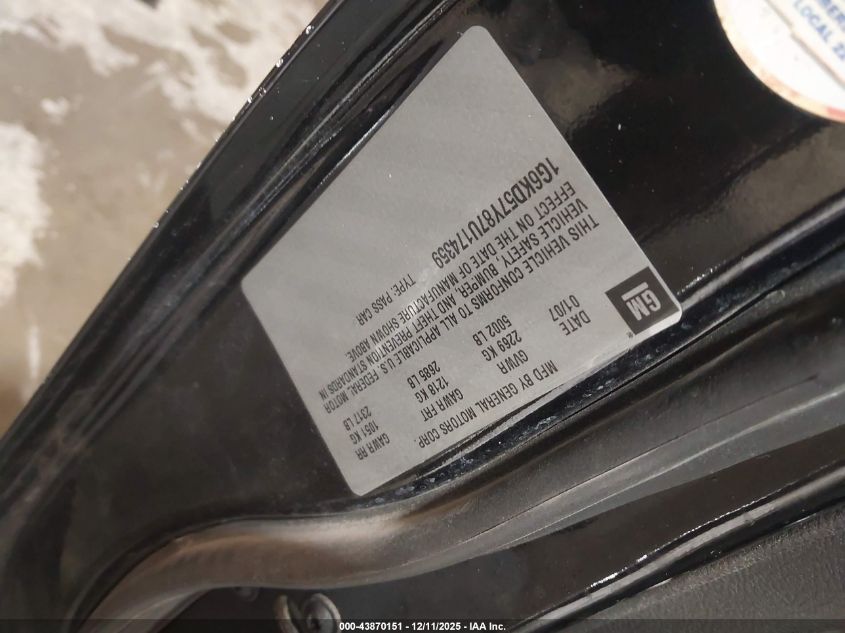 2007 Cadillac Dts V8 VIN: 1G6KD57Y87U174359 Lot: 43870151