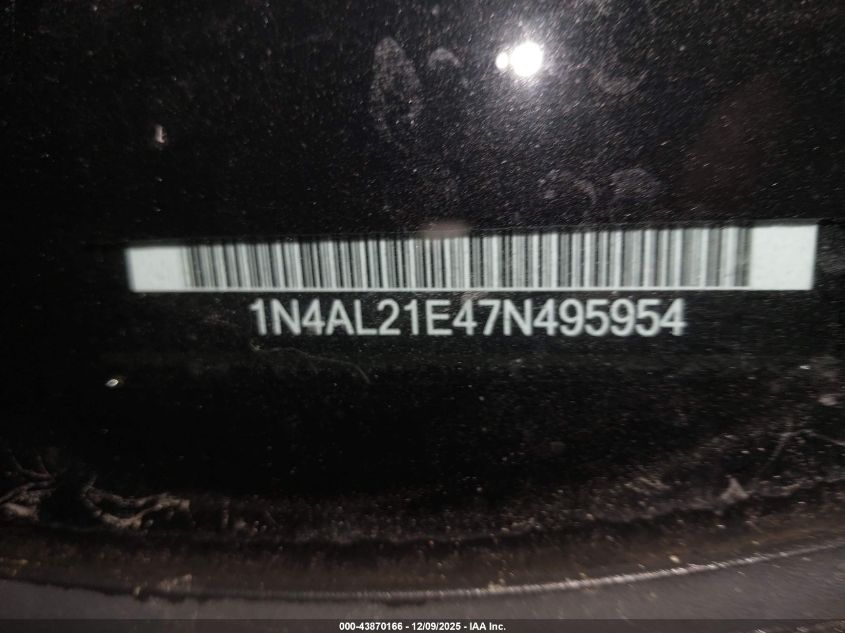 2007 Nissan Altima 2.5 S VIN: 1N4AL21E47N495954 Lot: 43870166