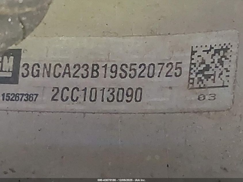 2009 Chevrolet Hhr Lt VIN: 3GNCA23B19S520725 Lot: 43870186